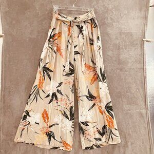 Patrons of Peace‎ Pants Womens Large Floral Wide Leg Pleated Boho Pockets Rayon